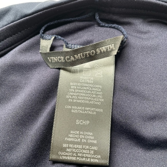 Vince Camuto Women’s Draped High Waisted Bikini Bottom Navy Blue Size S/P - Picture 2 of 6